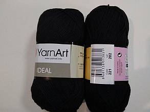 Пряжа Ідеал (Ideal) Yarn Art колір 221 чорний, 1 моток 50г