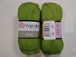 Пряжа Ідеал (Ideal) Yarn Art колір зелений 235, 1 моток 50г