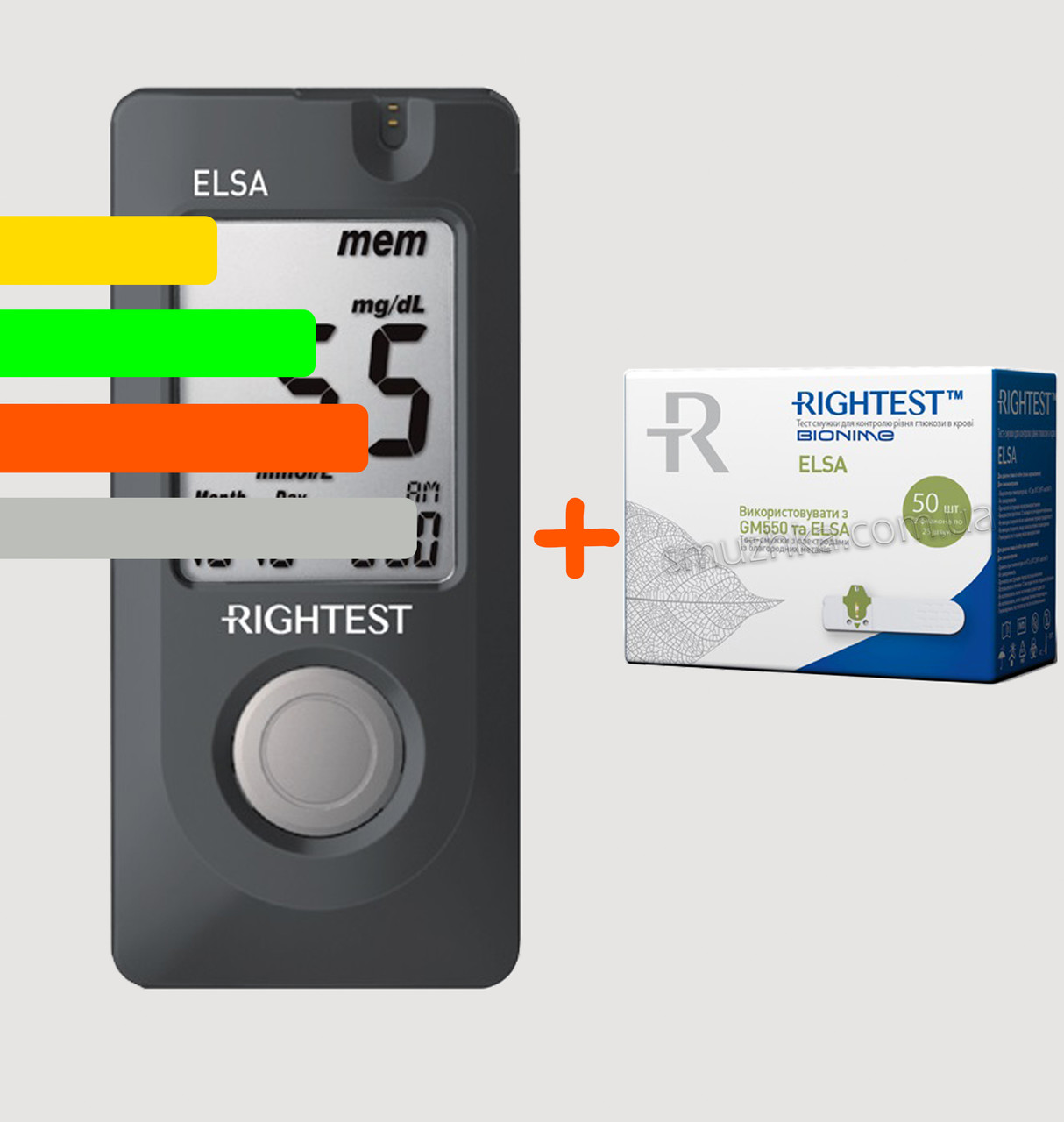 Глюкометр Біонайм Елса - Bionime Rightest Elsa + 60 тест-смужок