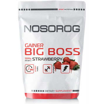 Вітамінний Носоріг Біг Бос / Nosorig Nutrition Gainer Big Boss 1,5 кг полуниця