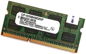 Оперативная память для ноутбука Panasonic SODIMM DDR3 2Gb 1066MHz 8500S 2R8 CL7 (CF-WMBA902GF) Б/У