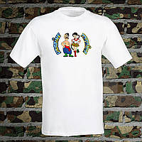 Чоловіча футболка для військового з принтом Козак та Козачка "Ukraine" Push IT L, Білий