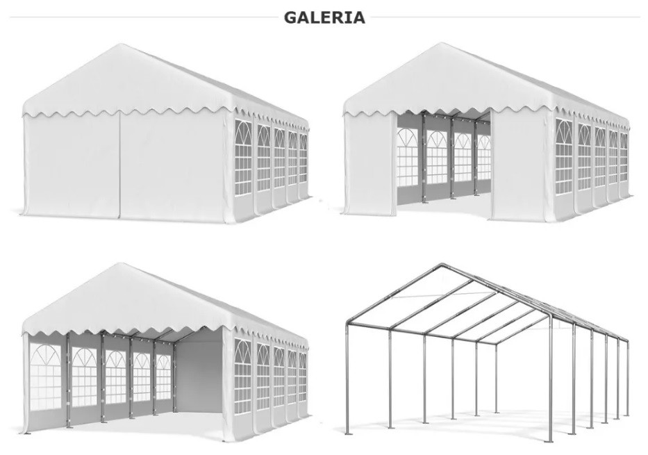 Намет 6х12 PE поліпропілен, торговий павільйон, садовий намет, тент, ангар, гараж, намет з вікнами