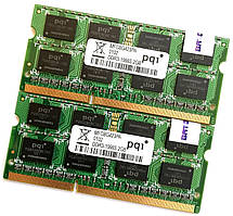 Пара оперативной памяти для ноутбука PQI DDR3 4Gb (2Gb+2Gb) 1066MHz 8500s CL7 (MFCBG423PA) Б/У