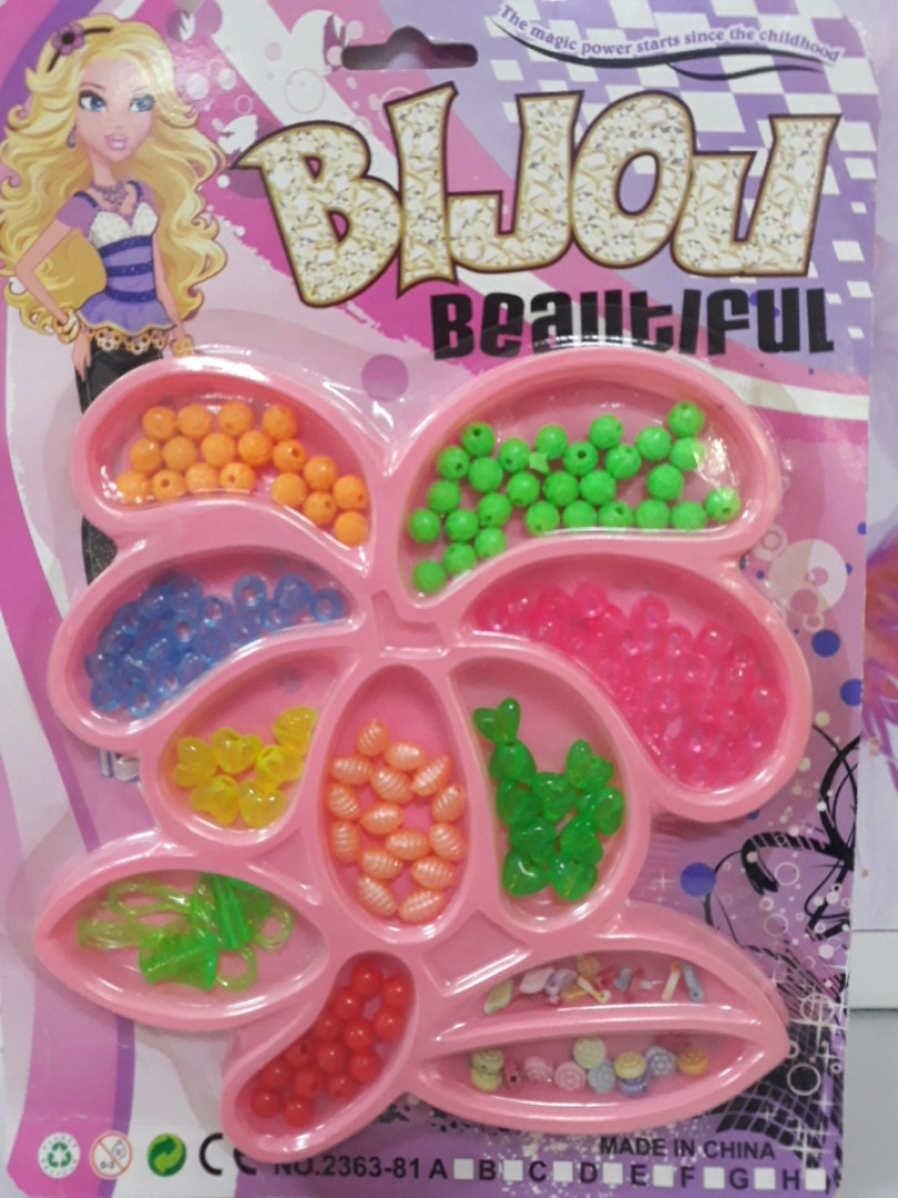 Набір для творчості великі різнокольорові намистини 9 кольорів, фото 1