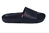 Чоловічі шкіряні літні шльопанці Levis black чорні, фото 3