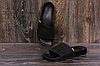 Чоловічі шкіряні літні шльопанці Levis black чорні, фото 11