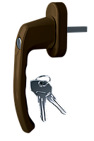 Ручка оконная Astex для металлопластикового окна WH 038 коричневый (РАЛ 8019)