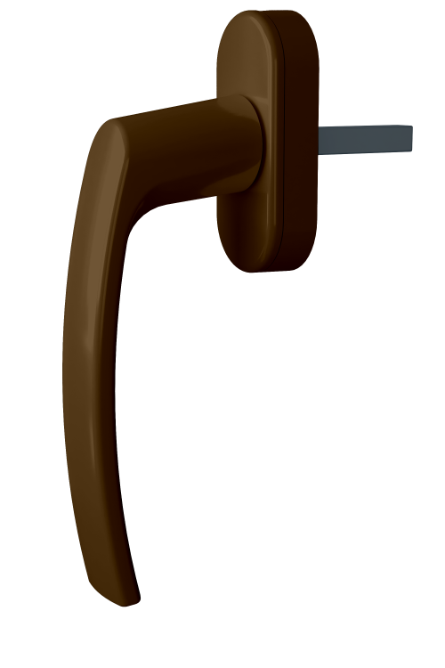 Ручка віконна Astex для металопластикового вікна WH 010 коричневий (РАЛ 8019)