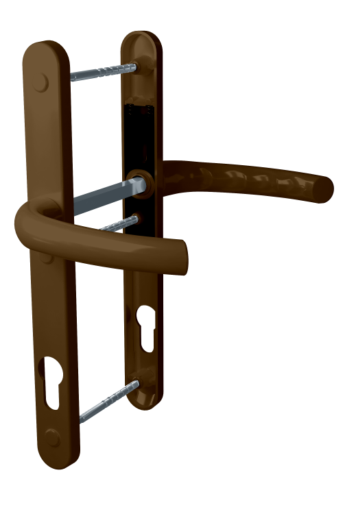 Дверна ручка (Дверний гарнітур універсальний) Astex HERMES DHS 92/11 коричневий (РАЛ 8019), фото 1
