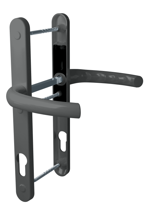 Дверна ручка (Дверний гарнітур універсальний) Astex HERMES DHS 92/11 графіт (РАЛ 7024)