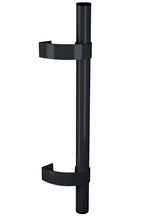 Ручка дверна штовхальна (комплект-2шт) офісна пряма універсальна 0,5м Astex Р-2 антрацит (РАЛ 7016)