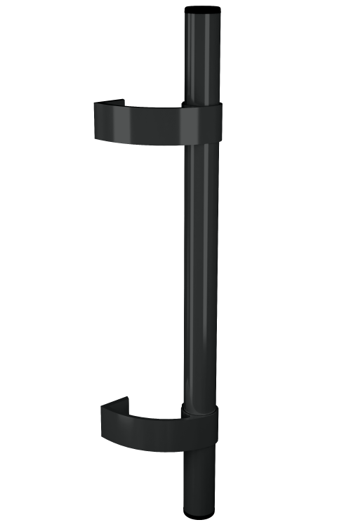 Дверна ручка штовхальна (комплект-2шт) офісна ручка пряма універсальна 0,5м Astex Р-2 чорний (РАЛ 9005)