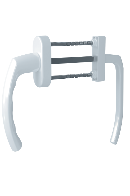 Ручка дверна для металопластикових ПВХ балконних дверей Astex ANTEY BHS 1/3 білий (РАЛ 9016), фото 1