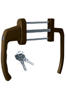 Дверна ручка (Балконний гарнітур) Astex ANTEY BHS 2/3 коричневий (РАЛ 8019)