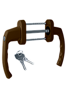 Дверна ручка (Балконний гарнітур) Astex ANTEY BHS 3/3 коричневий (РАЛ 8019)