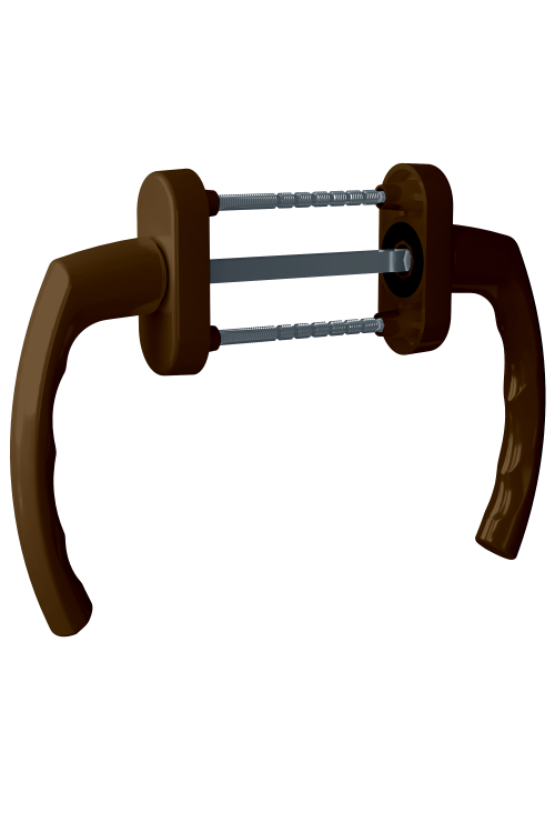 Дверна ручка  для ПВХ балконних дверей (Балконний гарнітур) Astex ANTEY BHS 4/3 коричневий (РАЛ 8019), фото 1