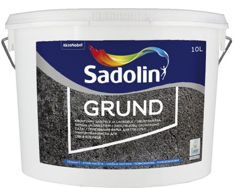 Грунт дисперсионный SADOLIN GRUND для впитывающих поверхностей белый (база ВW) 10л - фото 2 - id-p1178846927