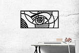 Декоративна дерев'яна картина абстрактна модульна полігональна Панно "Eye of Provid / Всевидяче око", фото 6