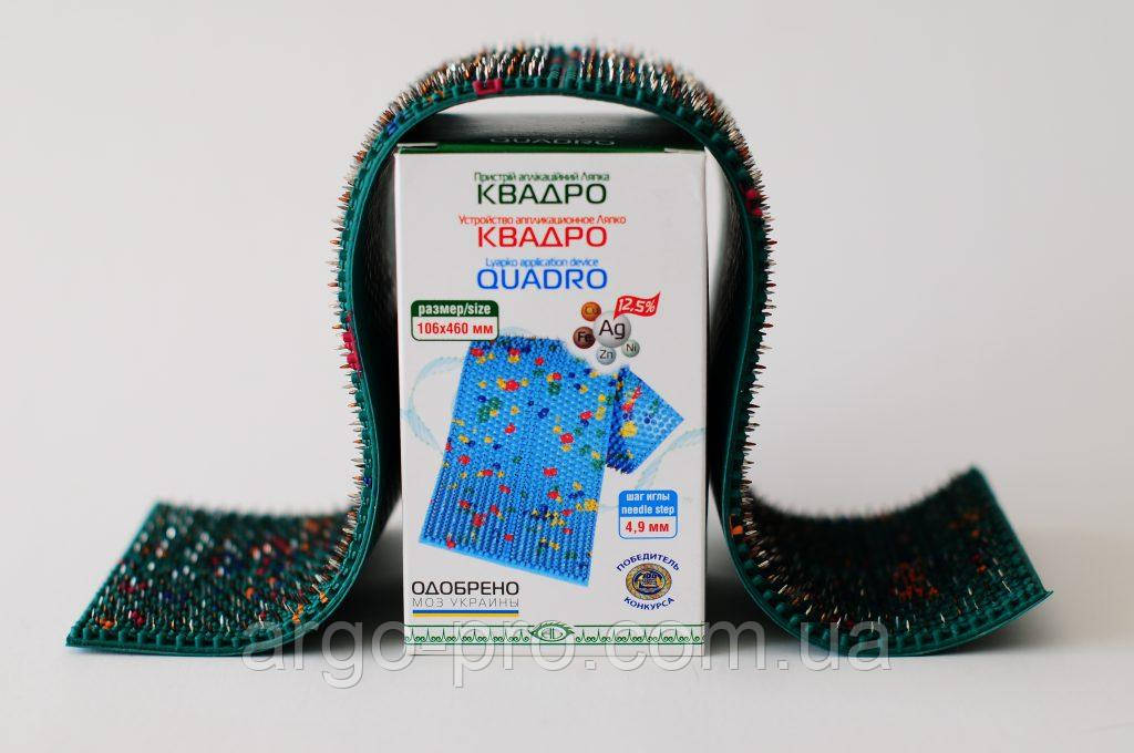 Аппликатор Ляпко Квадро 4,9 Ag (размер 106х460 мм, для суставов, позвоночника, спины, остеохондроз, боль) - фото 1 - id-p1178874716