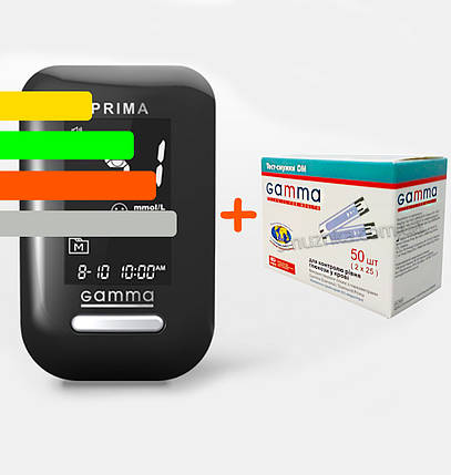 Глюкометр GAMMA DIAMOND PRIMA -Гамма Прима +50 тест-смужок, фото 1
