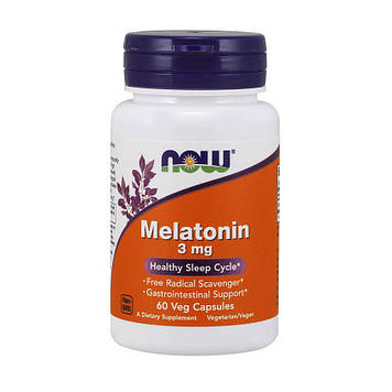 Мелатонін для сну Now Foods Melatonin 3 mg 60 caps без смаку