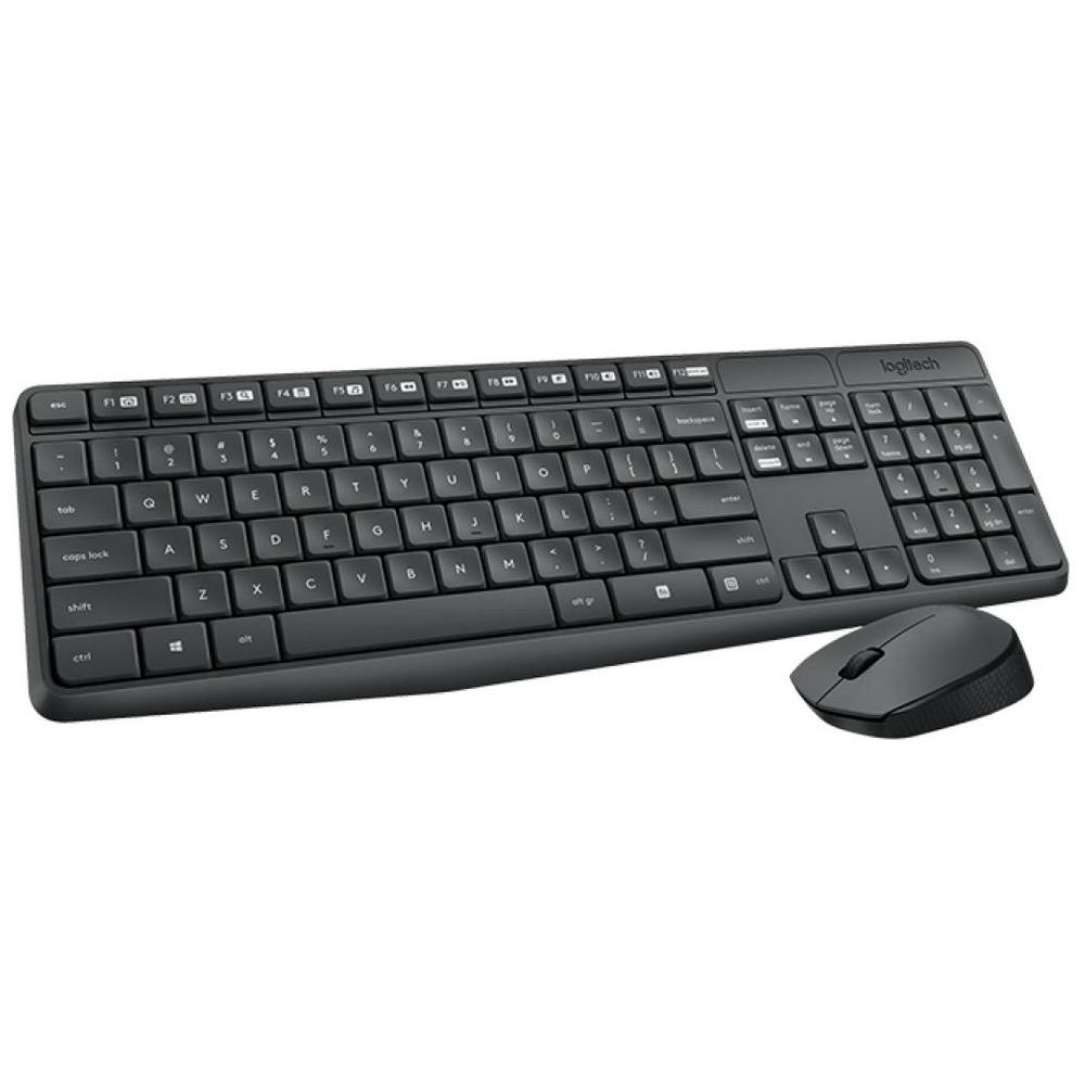 Комплект клавіатура + миша бездротова USB Logitech MK235 (920-007948, 920-007931) т.сірий + чорний