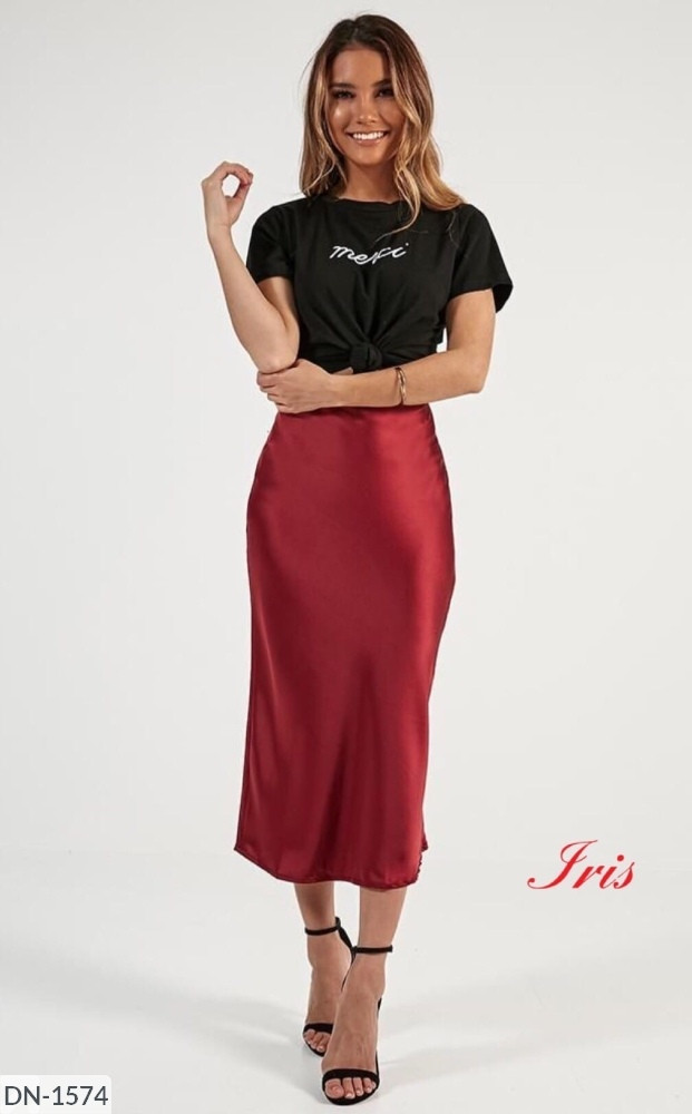 Шелковая юбка миди - фото 1 - id-p1178916545