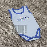 Дитячий боді майка р 74 (68) 3-7 місяців без рукава рукавів для малюків літнє на літо КУЛІР 3141 Блакитний