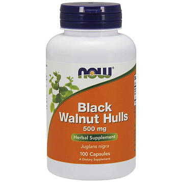 Екстракт шкаралупи чорного горіха - NOW Foods Black Walnut Hulls 500 mg 100 caps