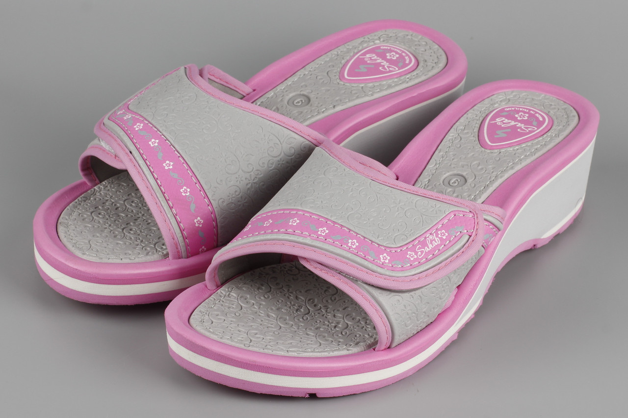 Шльопанці жіночі сірі Sahab SH20-117W Сахаб Розміри 7/36 маломір на розмір