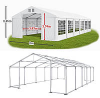 Шатро 8х12 метрів ПВХ 560 г/м2 з потужним каркасом під склад, гараж, намет, ангар, намет, павільйон садовий