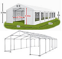 Шатро 6х12 ПВХ 560 г/м2 з потужним каркасом торговий павільйон намет тент ангар гараж склад