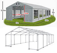 Шатер 5х10 ПВХ 560 г/метр с мощным каркасом под склад, гараж, палатка, ангар, намет, павильон садовый
