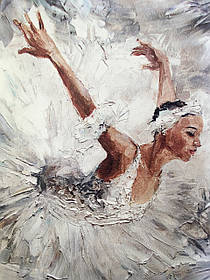 Картина маслом на полотні балерина малюнок друк за номерами №7 панно дизайнерське Ballerina Dimense 80 см х 80 см
