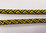 Шнур круглий з наповнювачем 6мм паркет чорний+жовтий моток 100м, фото 2