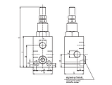 Клапан запобіжний трубного монтажу Oleodinamica Marchesini VMP 1/2" 80-300 BAR, фото 5