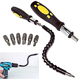 Гнучкий вал із насадками (подовжувач) для дриля, шурупокрута, біт Універсальна викрутка, фото 4