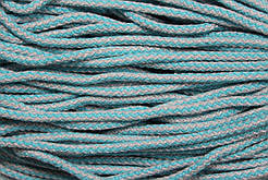 Шнур круглий акрил 6мм світло-сірий+бірюза моток 100м