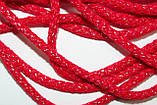 Шнур круглий акрил 6мм червоний+срібло моток 100м, фото 2