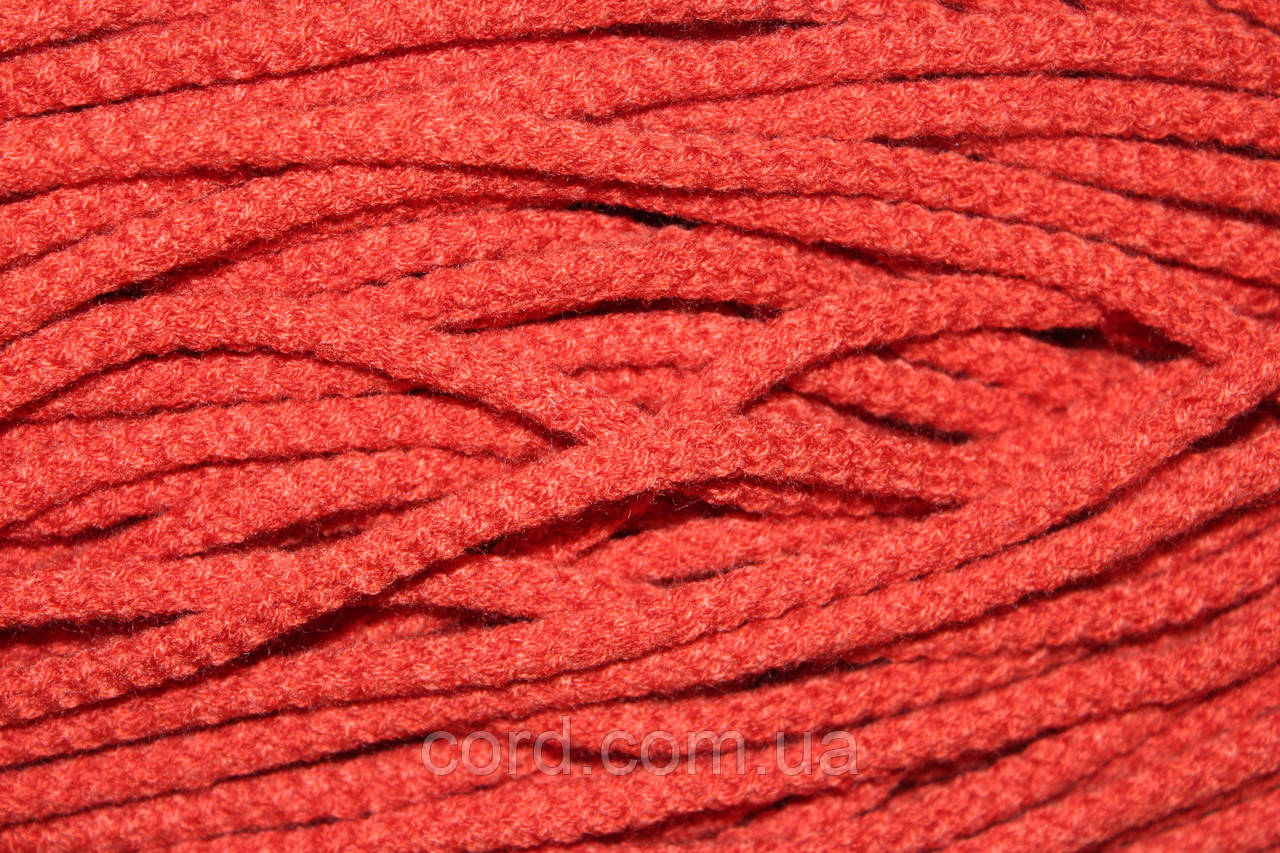 Шнур круглий акрил 6мм помаранчевий хн9 моток 100м, фото 1