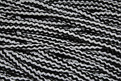 Шнур круглий акрил 6мм чорний+сірий моток 100м