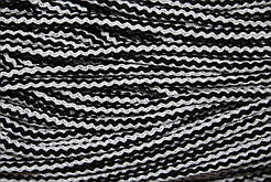 Шнур круглий акрил 6мм чорний+білий моток 100м