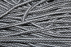 Шнур круглий акрил 6мм сірий+темно-сірий моток 100м