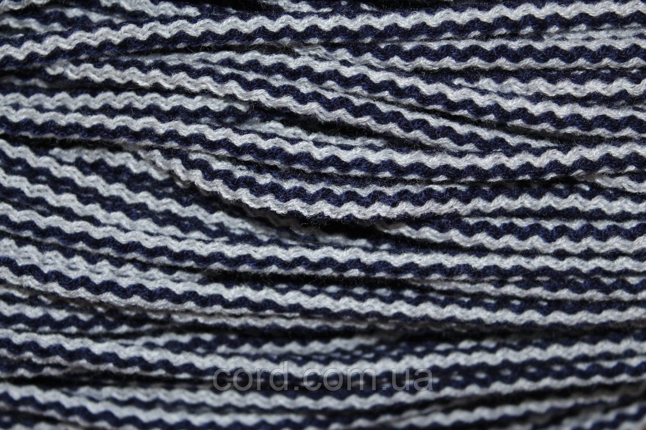 Шнур круглий акрил 6мм темно-синій+сірий моток 100м, фото 1