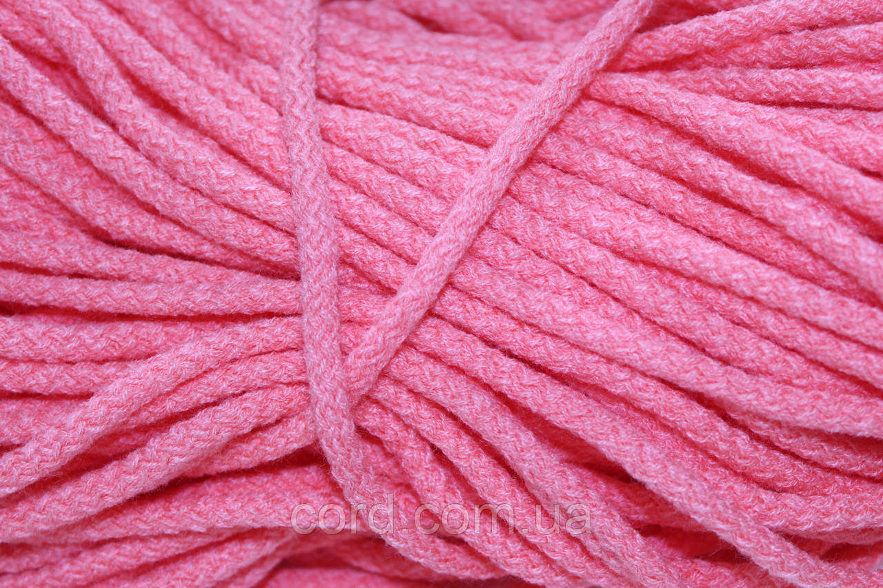 Шнур круглий акрил 6мм рожевий моток 100м, фото 1