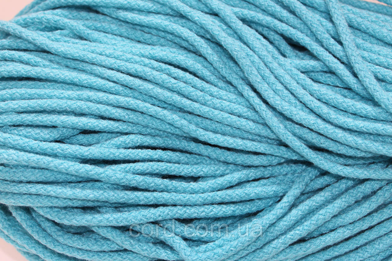 Шнур круглий акрил 6мм м'ята моток 100м, фото 1