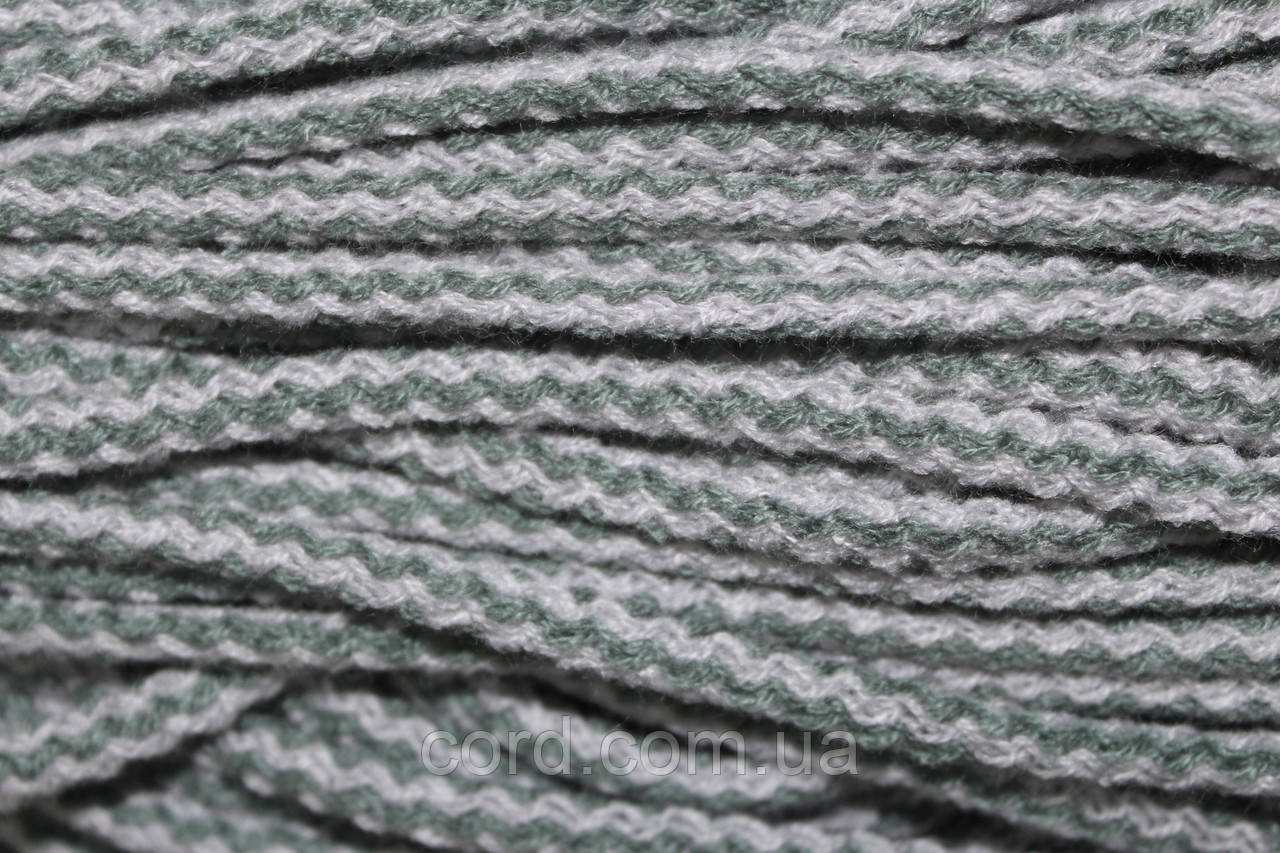 Шнур круглий акрил 6мм сірий+сіро-зелений моток 100м, фото 1