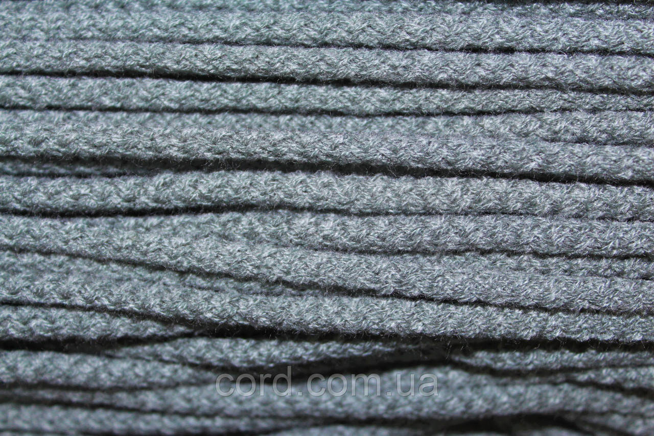 Шнур круглий акрил 6мм сіро-зелений моток 100м, фото 1