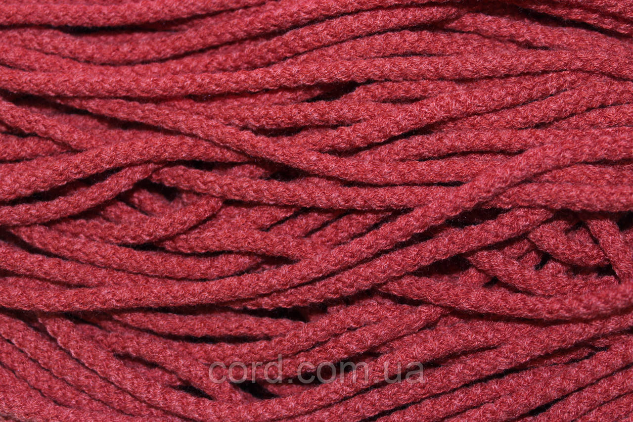 Шнур круглий акрил 6мм цегла моток 100м, фото 1